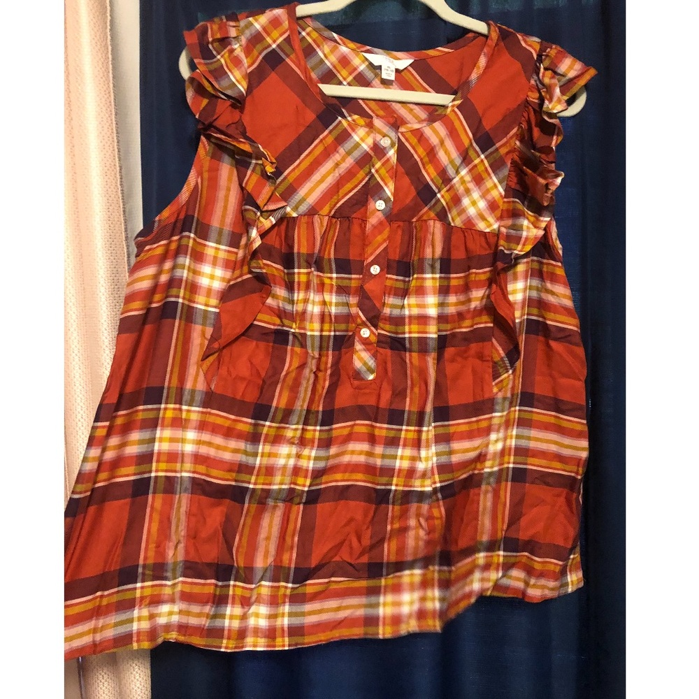 Plaid Ruffle Tank